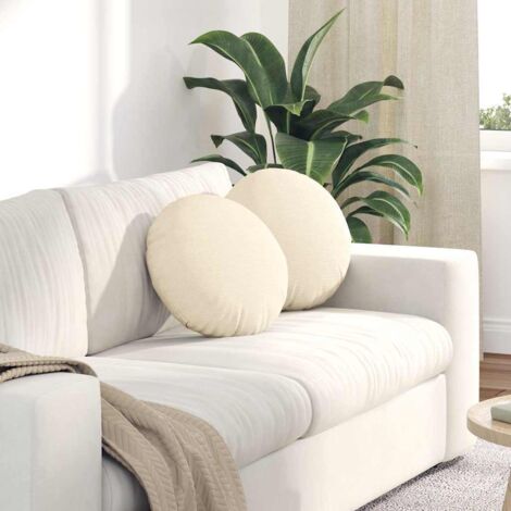 Cojines para asiento 2 pcs Crema Ø 40 cm Tela de pana vidaXL
