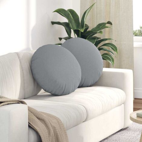 Cojines para asiento 2 pcs Gris Claro Ø50 x 19 cm tela
