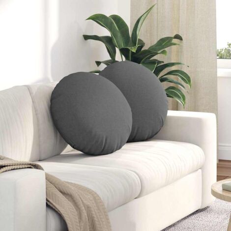 Cojines para asiento 2 pcs Gris oscuro Ø50 x 19 cm tela