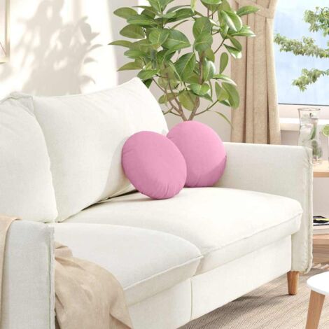 Cojines para asiento 2 pcs Rosa Ø30 x 13 cm tela
