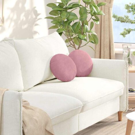 Cojines para asiento 2 pcs Rosa Ø30 x 13 cm Terciopelo