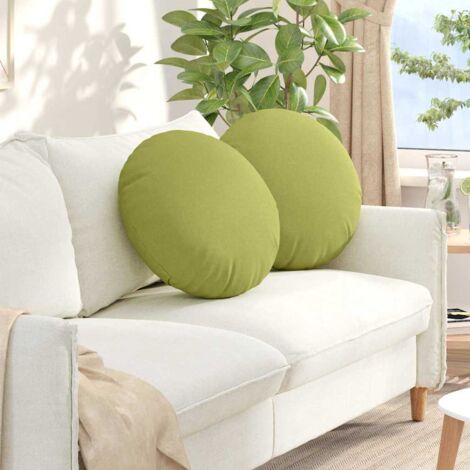 Cojines para asiento 2 pcs Verde claro Ø50 x 19 cm tela