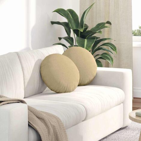 Cojines para asiento 2 pcs Verde grisáceo Ø 40 cm Tela de pana