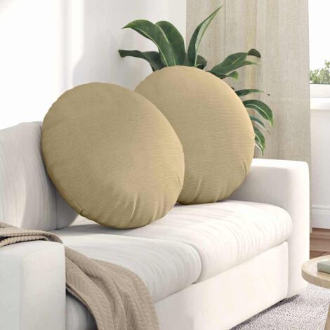 Cojines para asiento 2 pcs Verde grisáceo Ø 80 cm Tela de pana