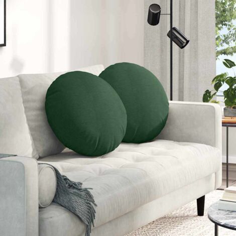 Cojines para asiento 2 pcs Verde oscuro Ø50 x 19 cm