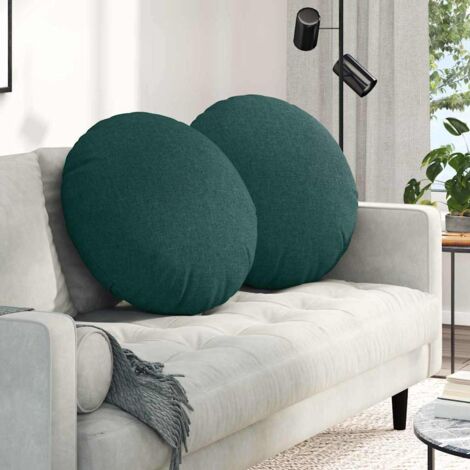 Cojines para asiento 2 pcs Verde oscuro Ø80 x 29 cm tela