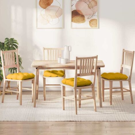 Cojines para asiento 4 pcs Amarillo Claro 45 x 45 cm