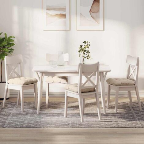 Cojines para asiento 4 pcs Beige 40 x 40 cm Tela de microfibra
