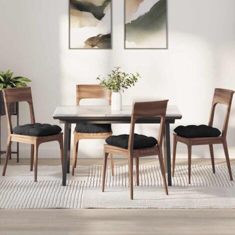 Cojines para asiento 4 pcs Negro 40 x 40 x 12 cm tela
