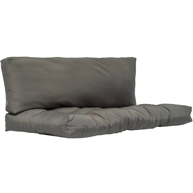 

Cojines para asiento de palés 2 unidades poliéster gris