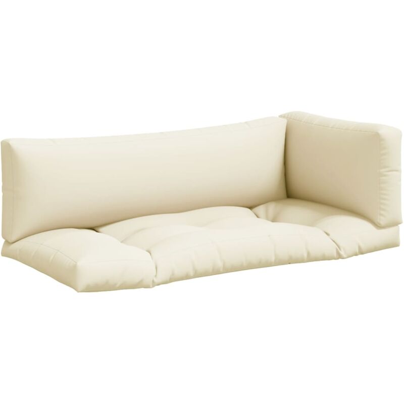 

vidaXL Cojines para asiento de palés 3 unidades poliéster color arena - Beige