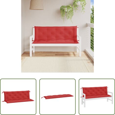 Cojines para banco -  Cojines de banco de jardín 2 uds tela Oxford rojo 150x50x7 cm