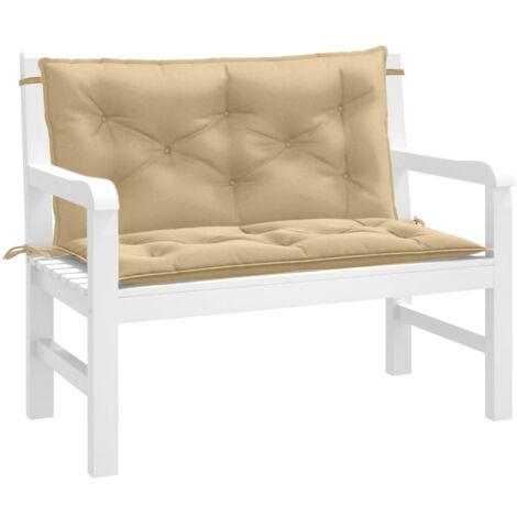 Cojines para banco jardín 2 uds tela beige melange 100x50x7 cm