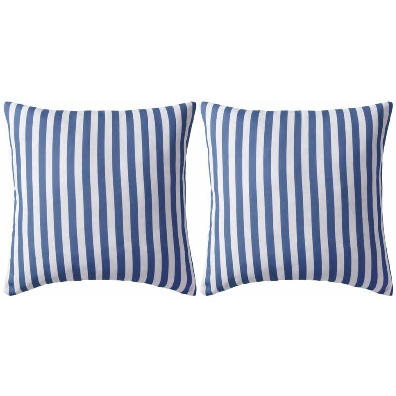 

Cojines para exterior a rayas 45x45 cm azul marino 2 unidades
