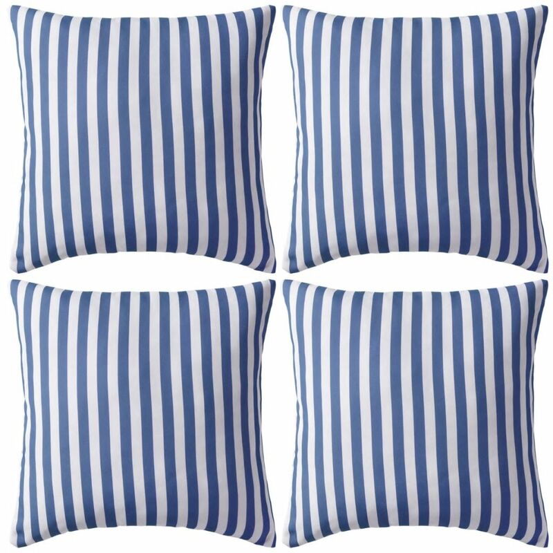 

Cojines para exterior a rayas 45x45 cm azul marino 4 unidades
