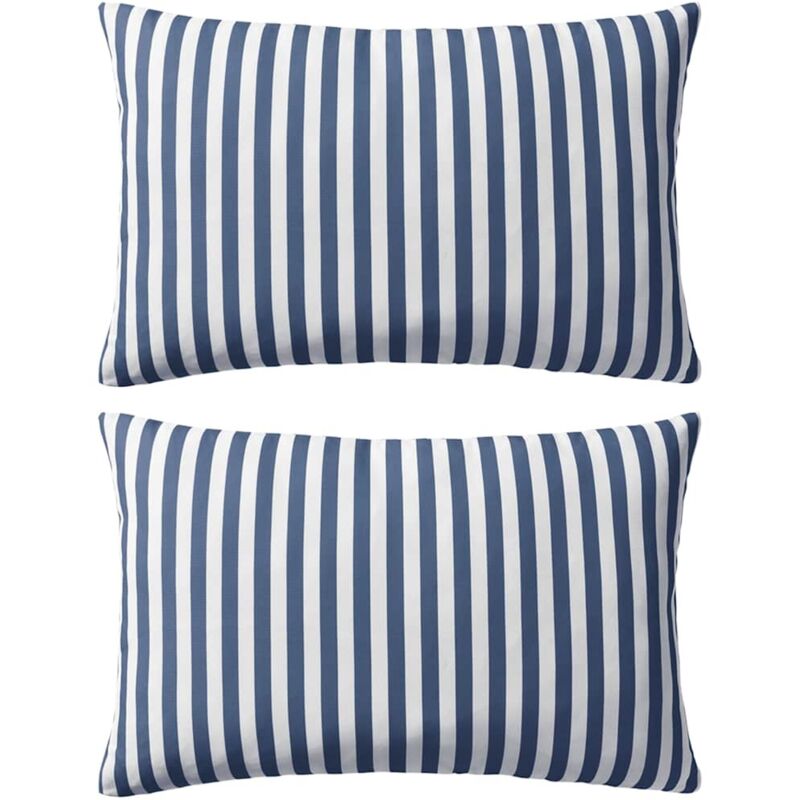 

Cojines para exterior a rayas 60x40 cm azul marino 2 unidades - Azul - Vidaxl