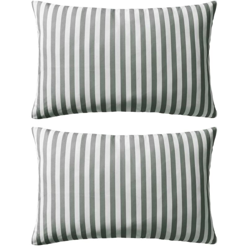

Cojines para exterior a rayas 60x40 cm gris 2 unidades - Gris - Vidaxl