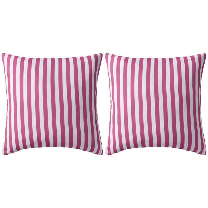 

Cojines para exterior a rayas 45x45 cm rosa 2 unidades - Rosa - Vidaxl