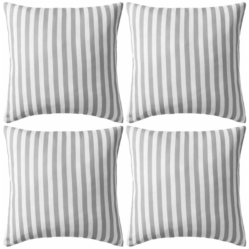 

Cojines para exterior a rayas 45x45 cm gris 4 unidades
