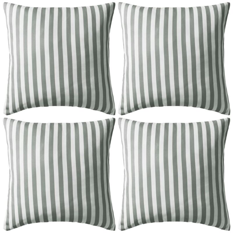 

Cojines para exterior a rayas 45x45 cm gris 4 unidades - Gris