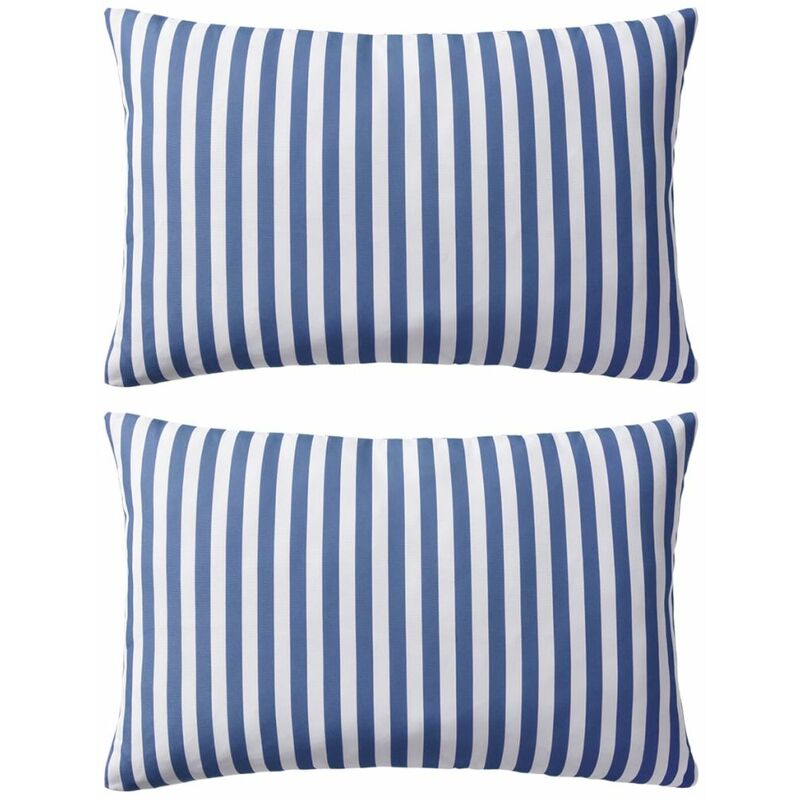 

Cojines para exterior a rayas 60x40 cm azul marino 2 unidades