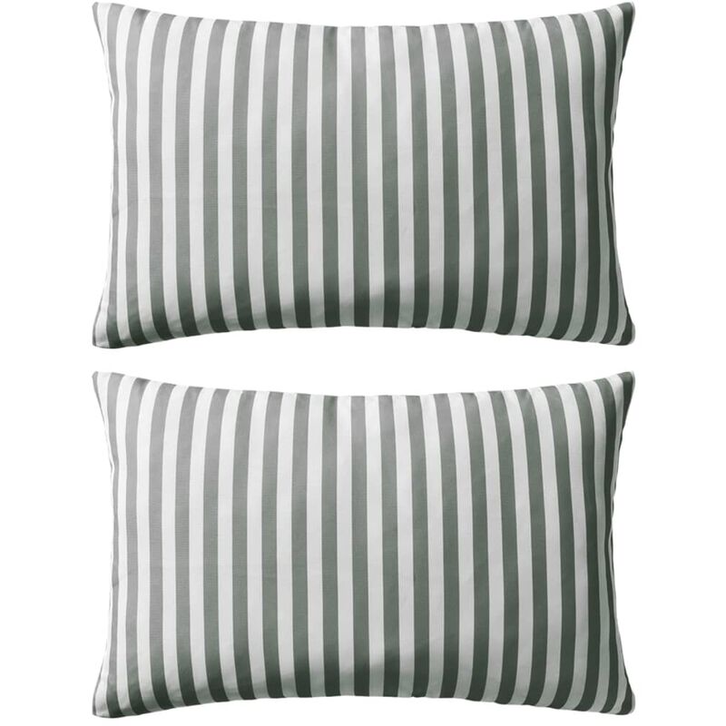 

Cojines para exterior a rayas 60x40 cm gris 2 unidades - Gris