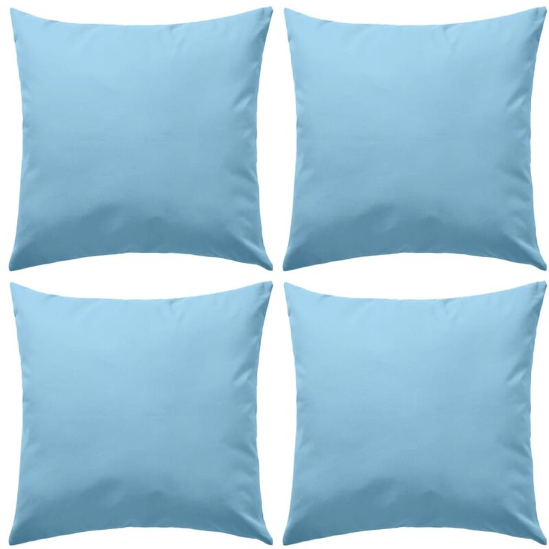 

vidaXL Cojines para exteriores 45x45 cm azul claro 4 unidades - Azul