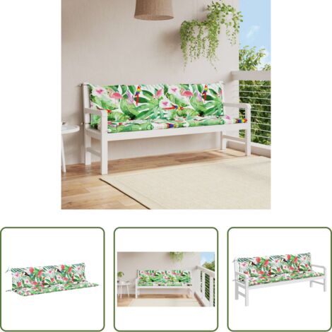 Cojines para exteriores -  Cojines para banco de jardín 2 uds tela multicolor 200x50x7 cm
