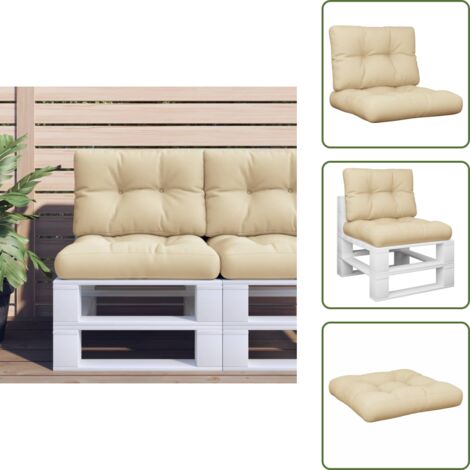 Cojines para exteriores - vidaXL Cojines para palets 2 unidades tela beige - Cojines de tela