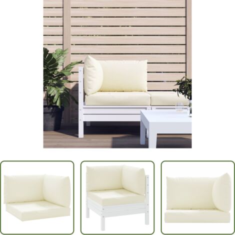 Cojines para jardín -  Cojines para palets 3 unidades tela Oxford blanco crema