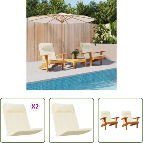 Cojines para jardín -  Cojines para silla Adirondack 2 uds tela Oxford color crema