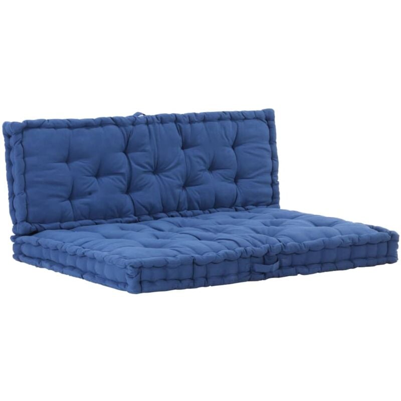 

vidaXL Cojines para muebles de palés 2 unidades algodón azul claro - Azul