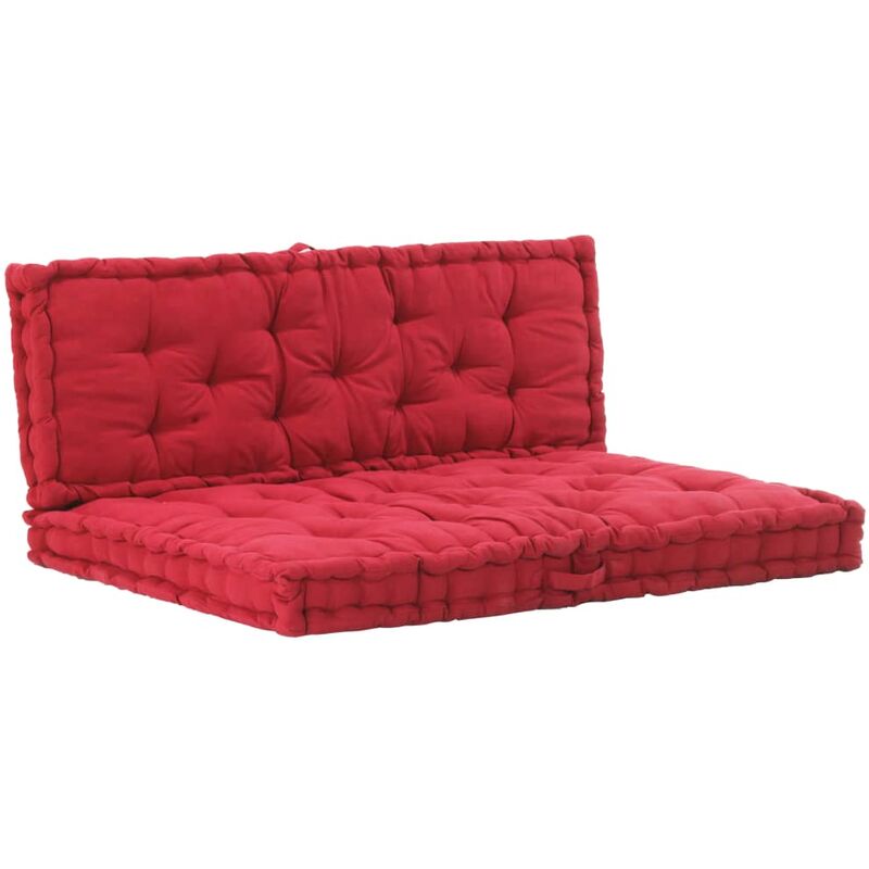 

Cojines para muebles de palés 2 unidades algodón burdeos