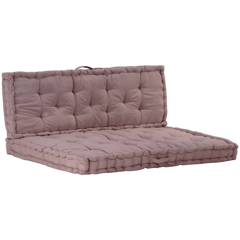 

vidaXL Cojines para muebles de palés 2 unidades algodón gris taupe - Gris Topo