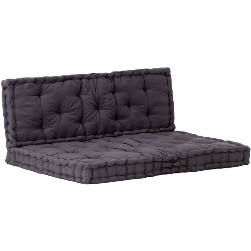

Cojines para muebles de palets 2 unidades algodón negro - Negro