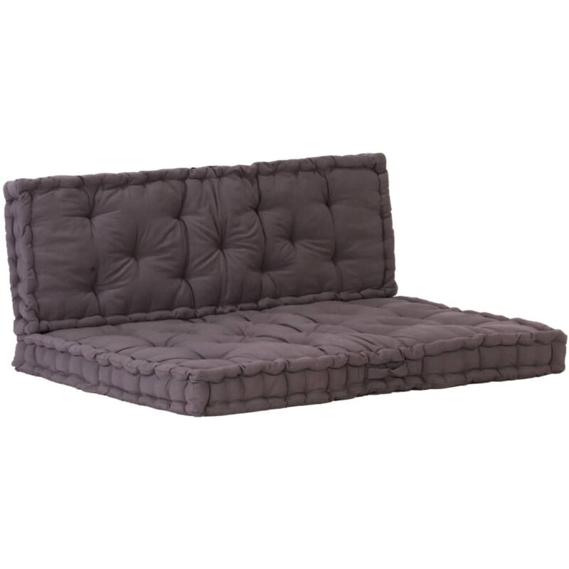 

vidaXL Cojines para muebles de palets 2 unidades algodón antracita - Antracita