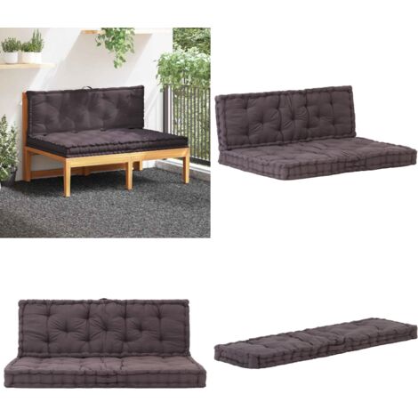 Cojines para muebles de palets 2 unidades algodón antracita - Cojines para jardín - Cojines para muebles