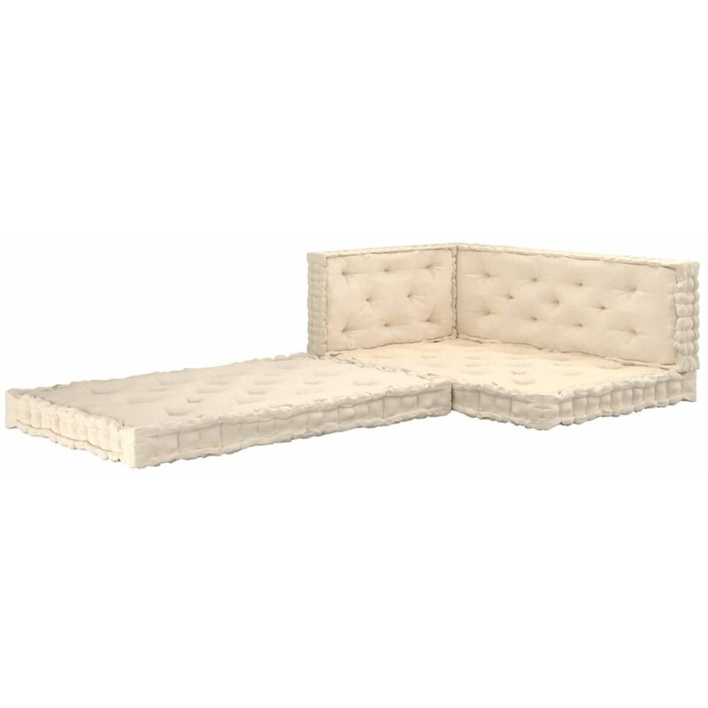 

Cojines para pales de suelo 4 unidades algodon beige