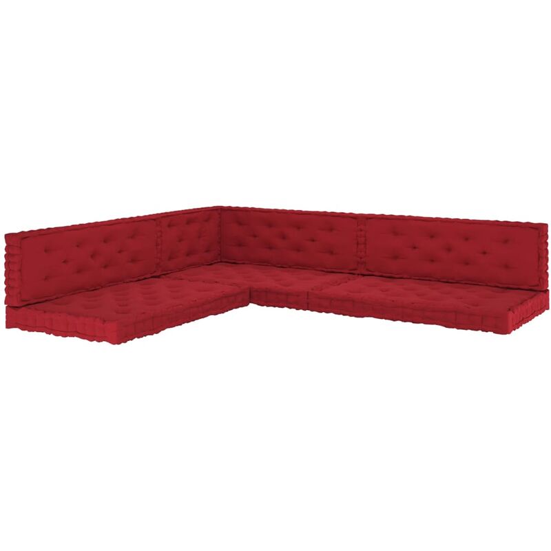 

Cojines para palés de suelo 7 unidades algodón rojo burdeos