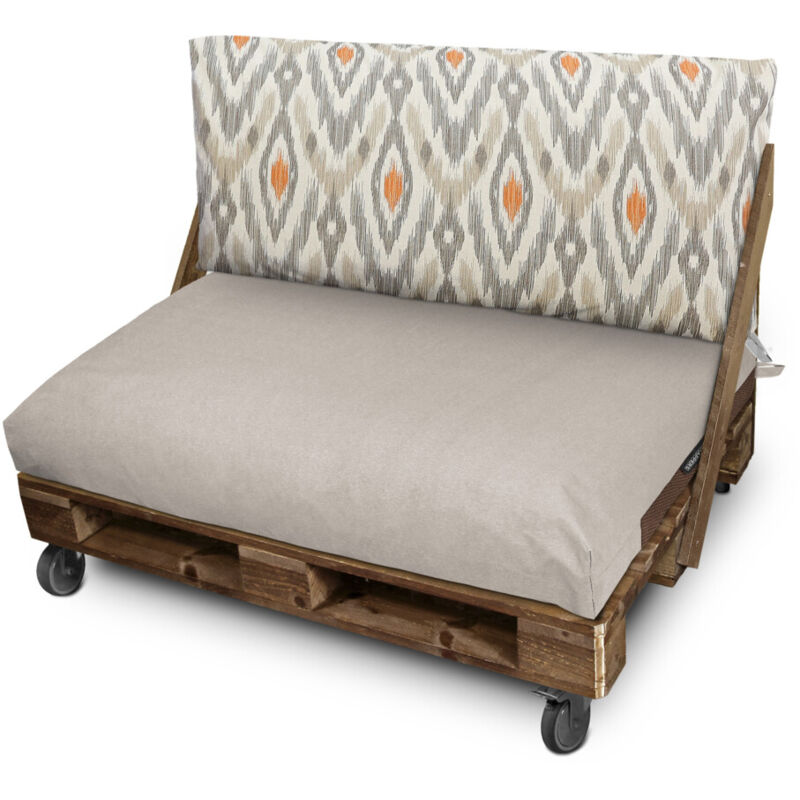 Happers - Coussin palette d'extérieur Dossier 120x45x25 Éthnique Terre Cuite/Pierre Naylim