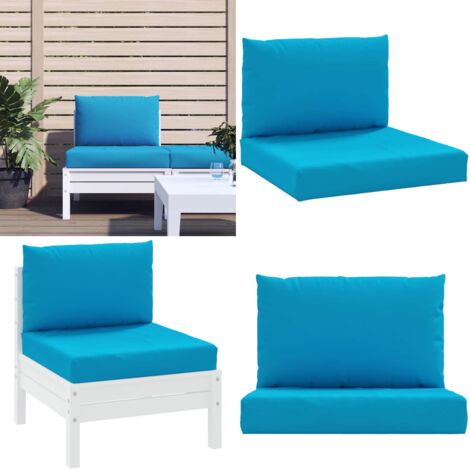 Cojines para palets 2 unidades tela Oxford azul claro - Cojines para jardín - Cojines para salón