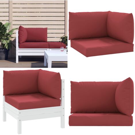Cojines para palets 3 unidades tela Oxford rojo tinto - Cojines para jardín - Cojines para salón