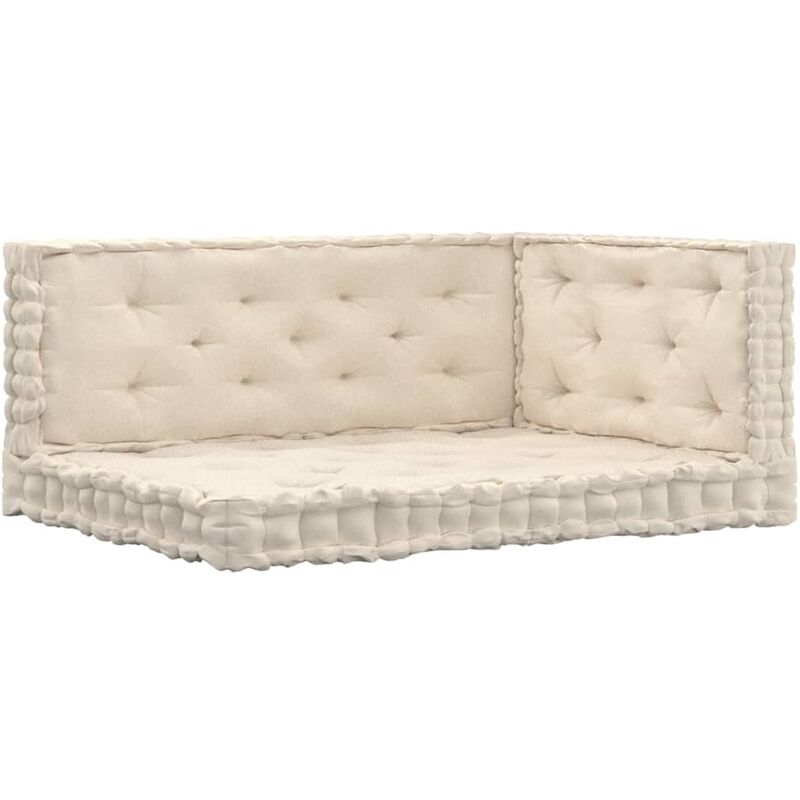 

Cojines para palets de suelo 3 unidades algodón beige