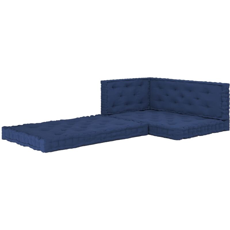 

Cojines para palets de suelo 4 uds algodón azul marino claro - Azul