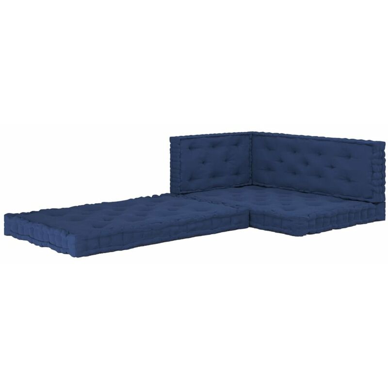 

Cojines para palets de suelo 4 uds algodon azul marino claro