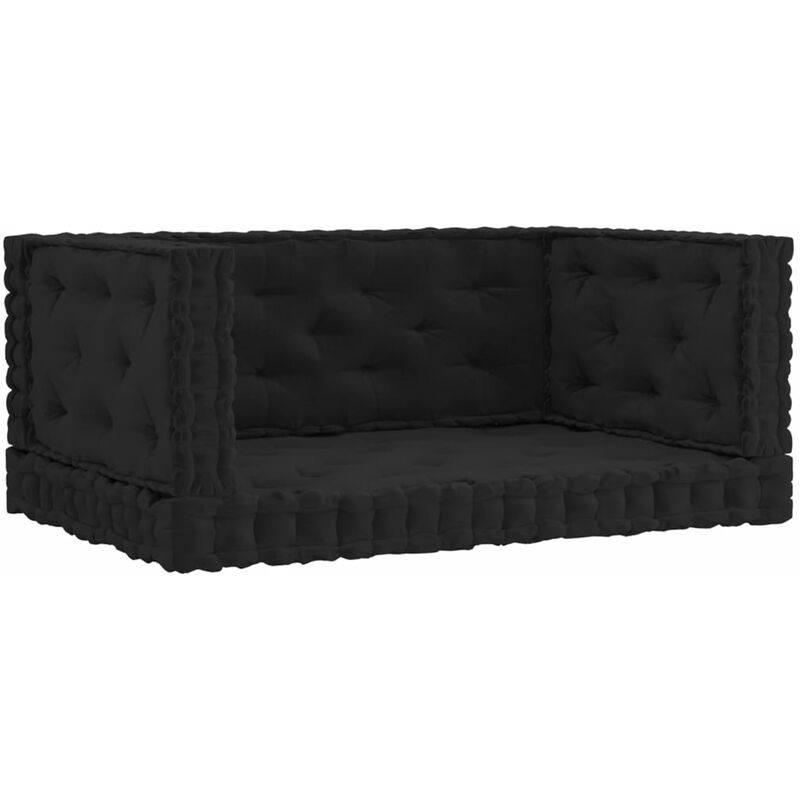 

Cojines para palets de suelo 4 unidades algodón negro - Negro