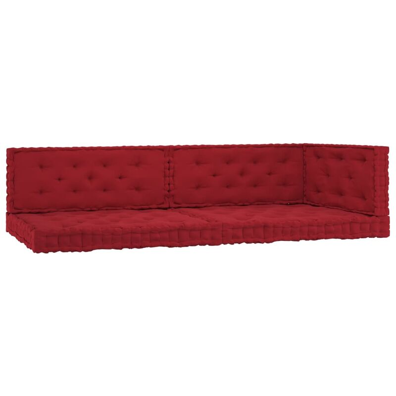 

Cojines para palets de suelo 5 unidades algodón rojo burdeos - Rojo
