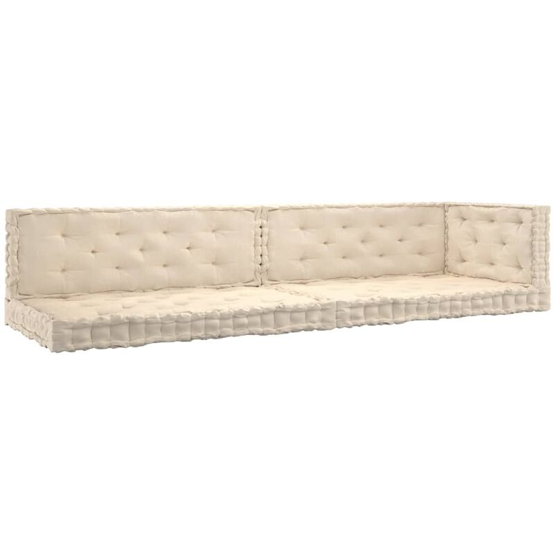 

Cojines para palets de suelo 5 unidades algodón beige