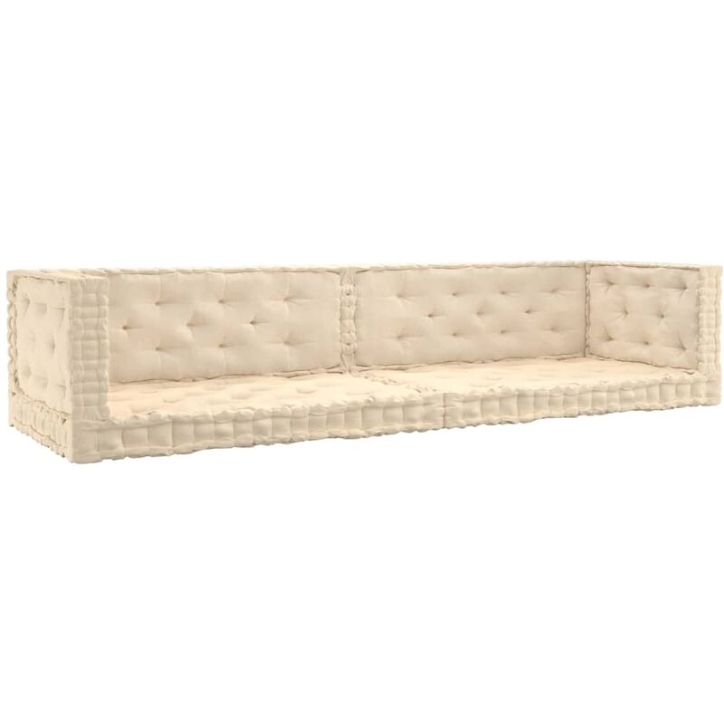 

Cojines para palets de suelo 6 unidades algodón beige - Beige