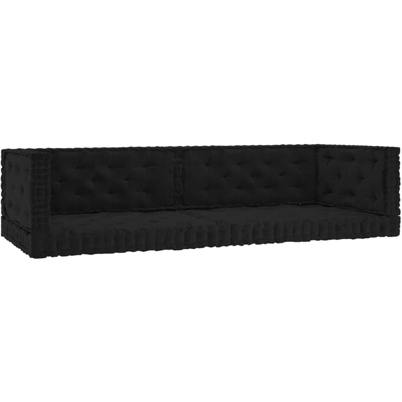 

Cojines para palets de suelo 6 unidades algodón negro - Negro